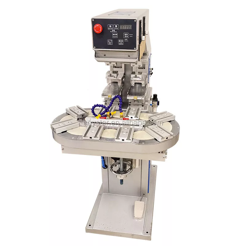 Mesin Cetak Pad Meja Putar Dua Warna